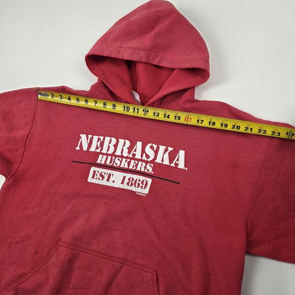 Nebraska Cornhuskers Hoodie Sweatshirt Mens Large Red NCAA Football Pullover - Picture 9 of 13